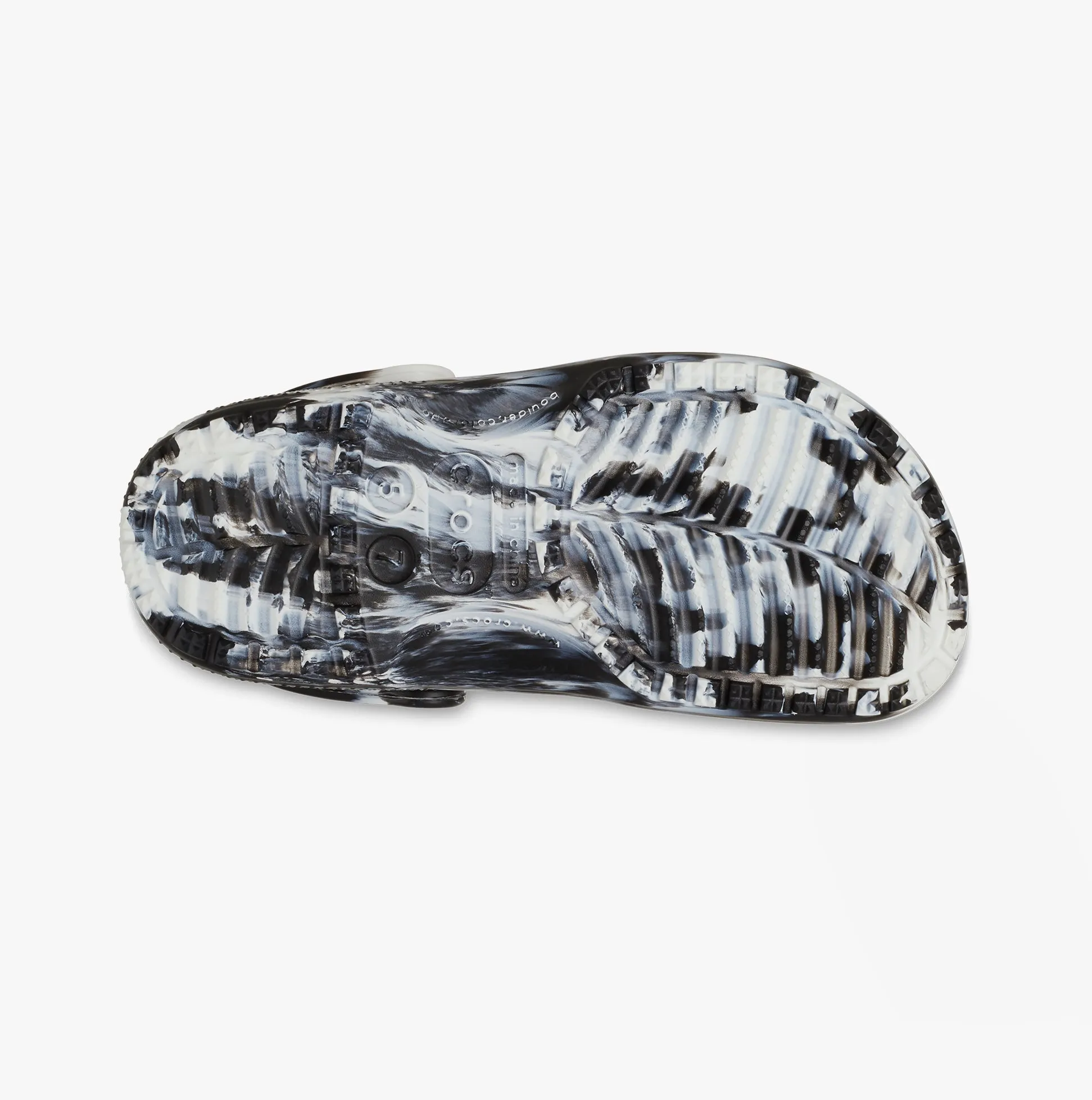 206867-103 CLASSIC MARBLED Unisex Clogs White/Black