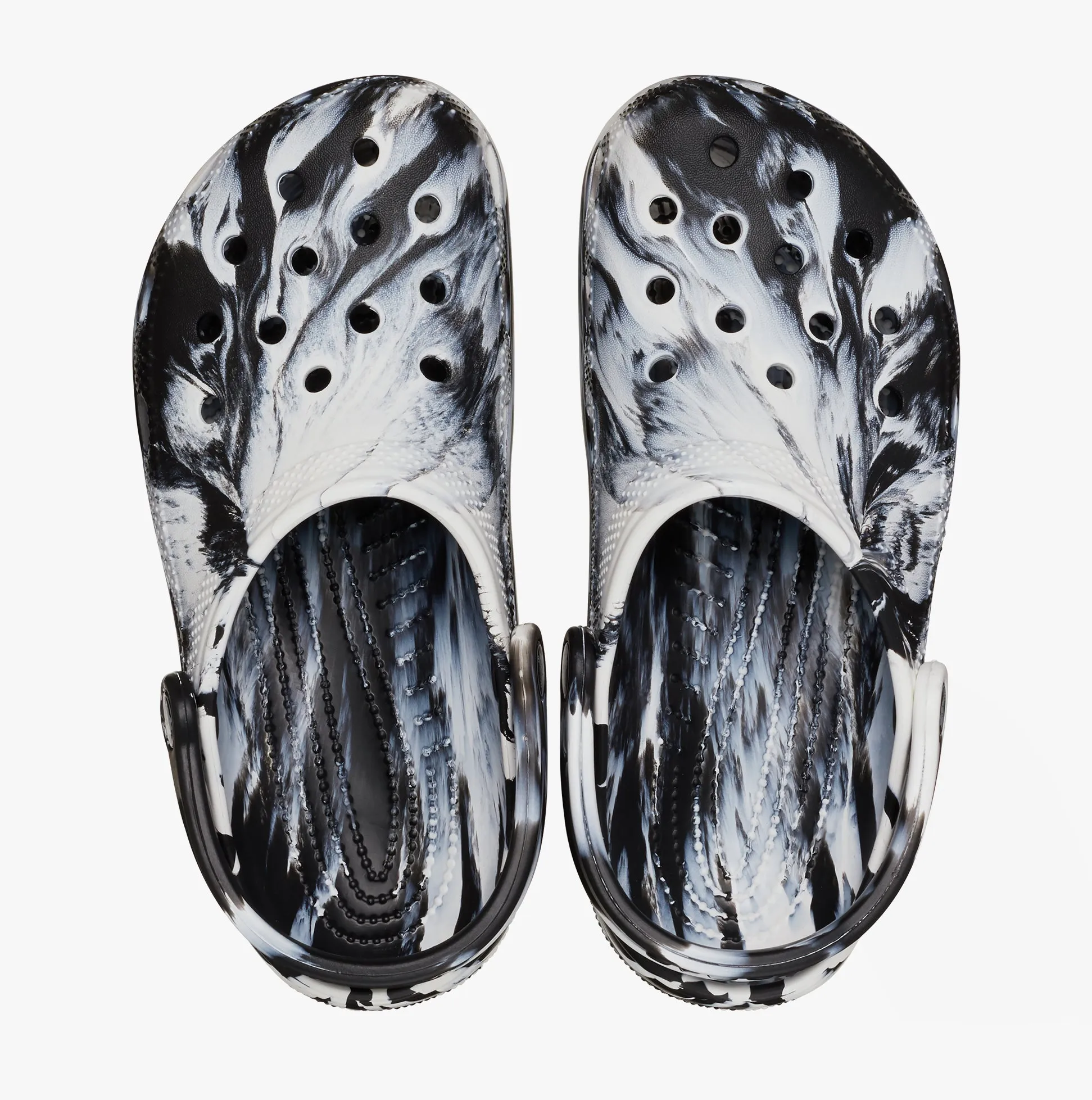 206867-103 CLASSIC MARBLED Unisex Clogs White/Black