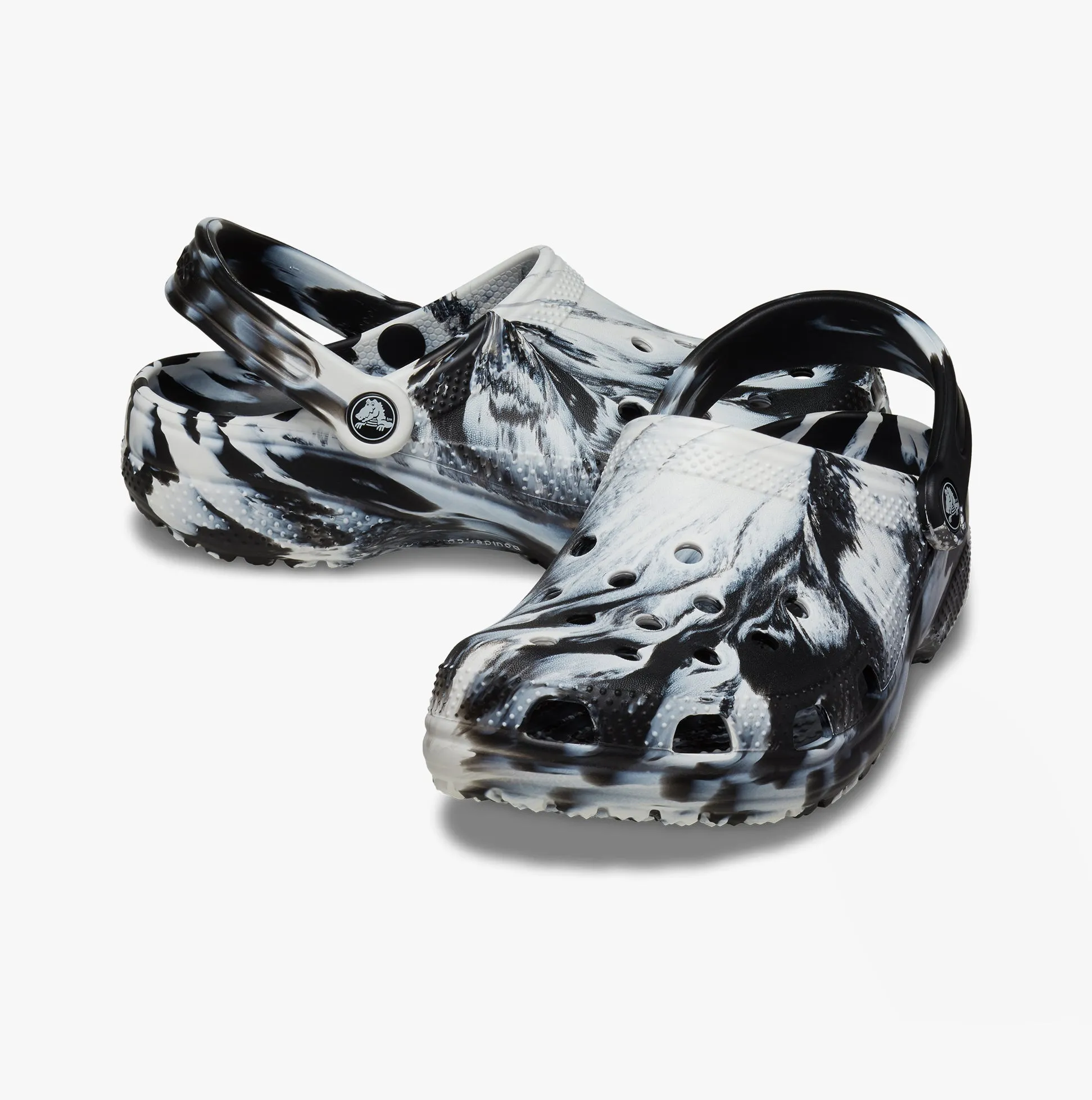 206867-103 CLASSIC MARBLED Unisex Clogs White/Black