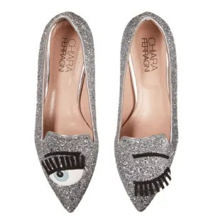 Chiara Ferragni Glitter Flirting Pointed Toe Flat