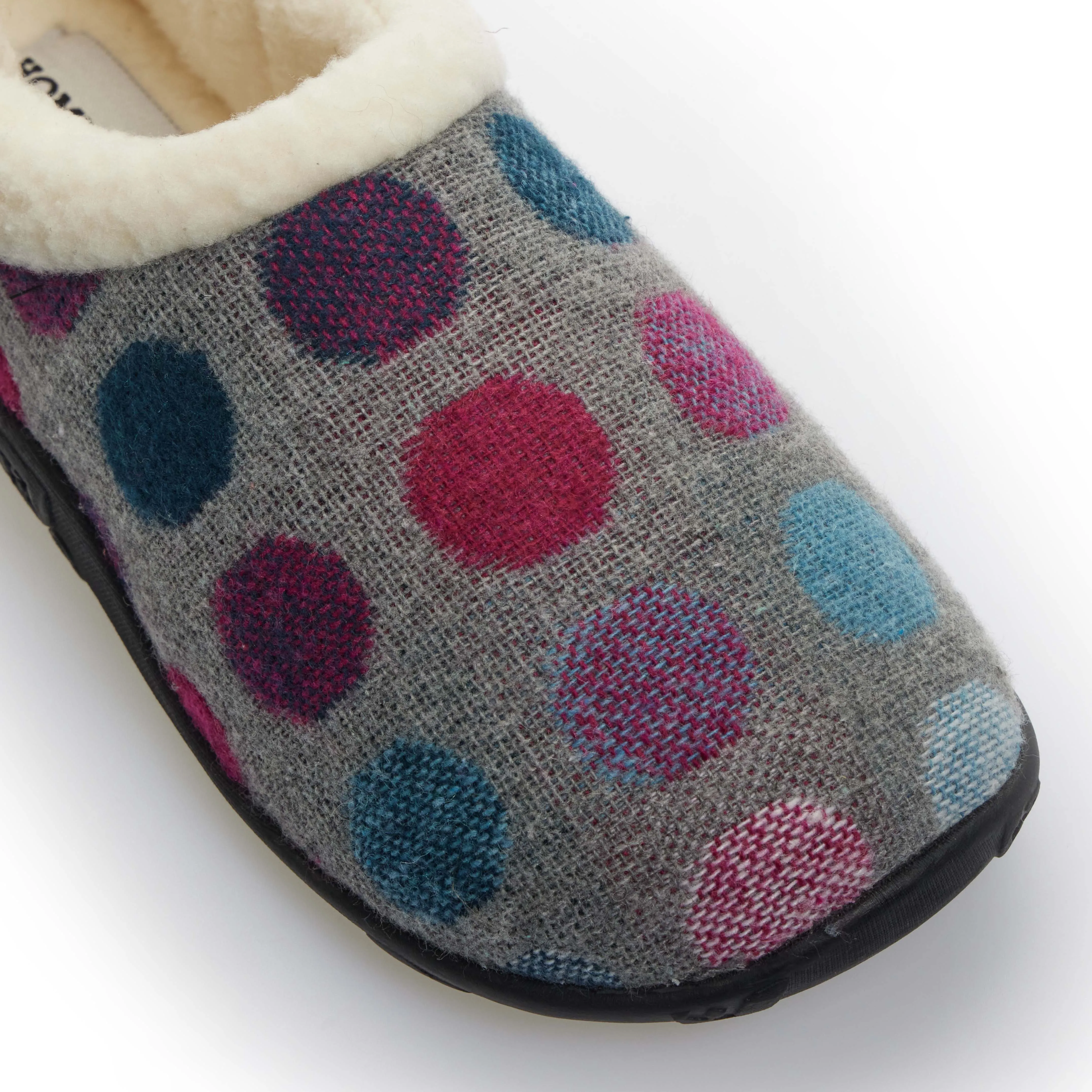 Florence - Grey Pink Purple Spot Women's Slippers