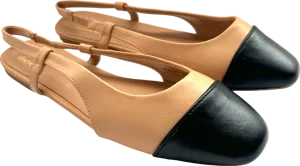 Friends Like These Nude/Black Toecap Slinger Flat Shoes UK 6