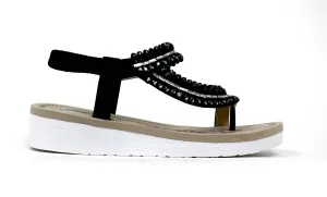 Gem Twist Comfort Sandal Black