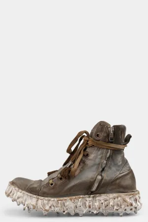 High top melt sole laced sneakers, Elephant Grey