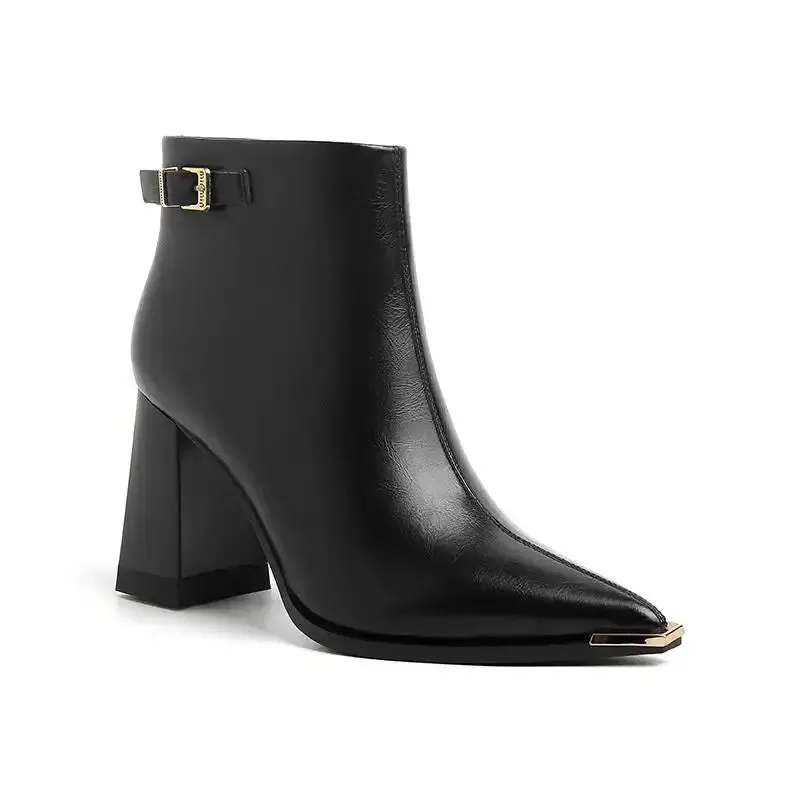 Kiara Matt Leather Ankle Boots