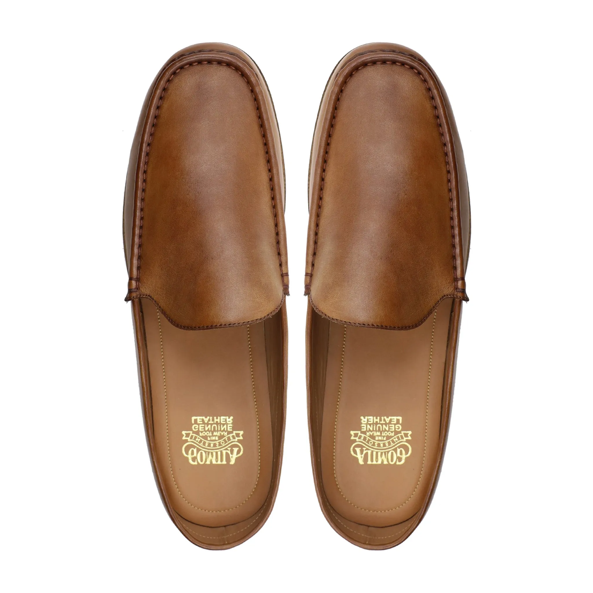 Lebanon - Men's Light Brown Calf Leather Slipper