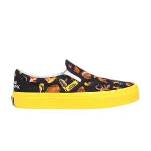 National Geographic x Classic Vans Children's Slip-on Sneakers, Black