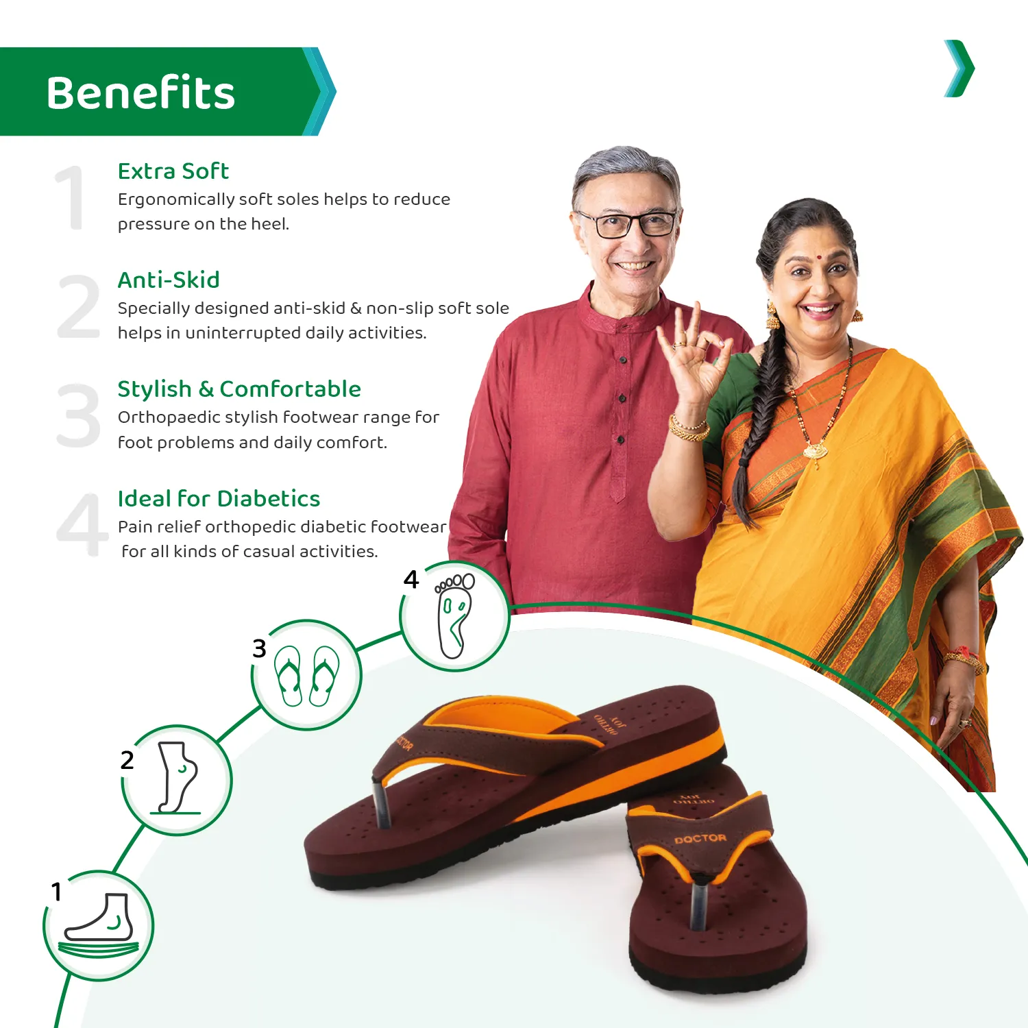 ORTHO JOY Doctor Orthopedic Soft Slippers For Ladies