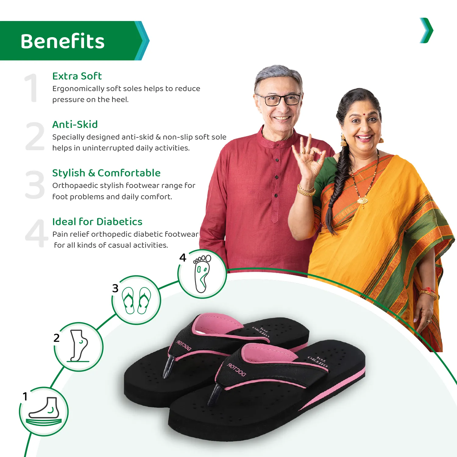 ORTHO JOY Doctor Orthopedic Soft Slippers For Ladies