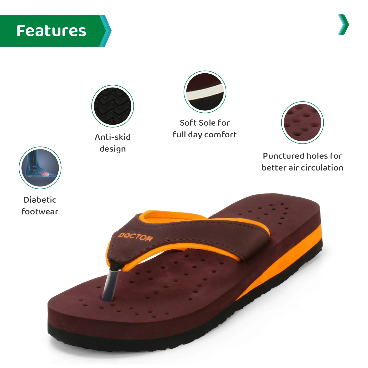 ORTHO JOY Doctor Orthopedic Soft Slippers For Ladies