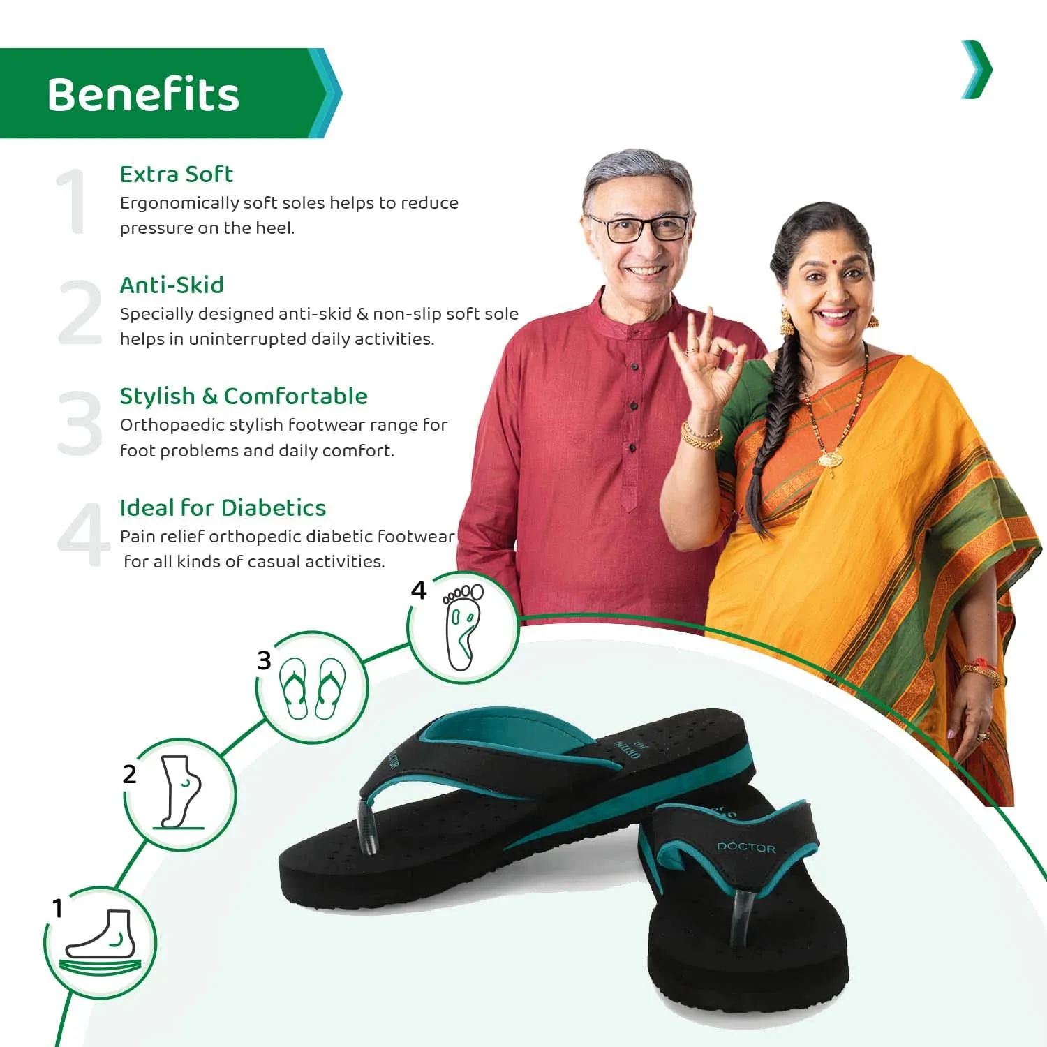 ORTHO JOY Doctor Orthopedic Soft Slippers For Ladies