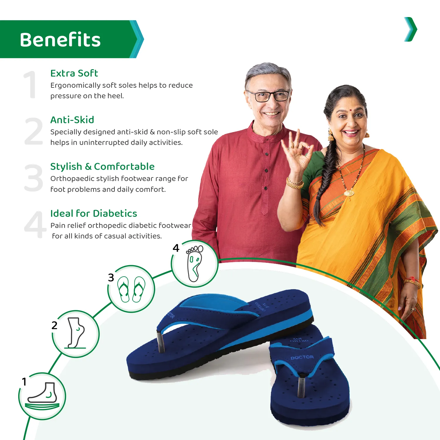 ORTHO JOY Doctor Orthopedic Soft Slippers For Ladies