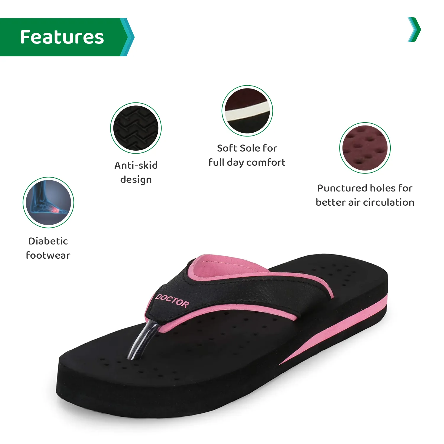 ORTHO JOY Doctor Orthopedic Soft Slippers For Ladies