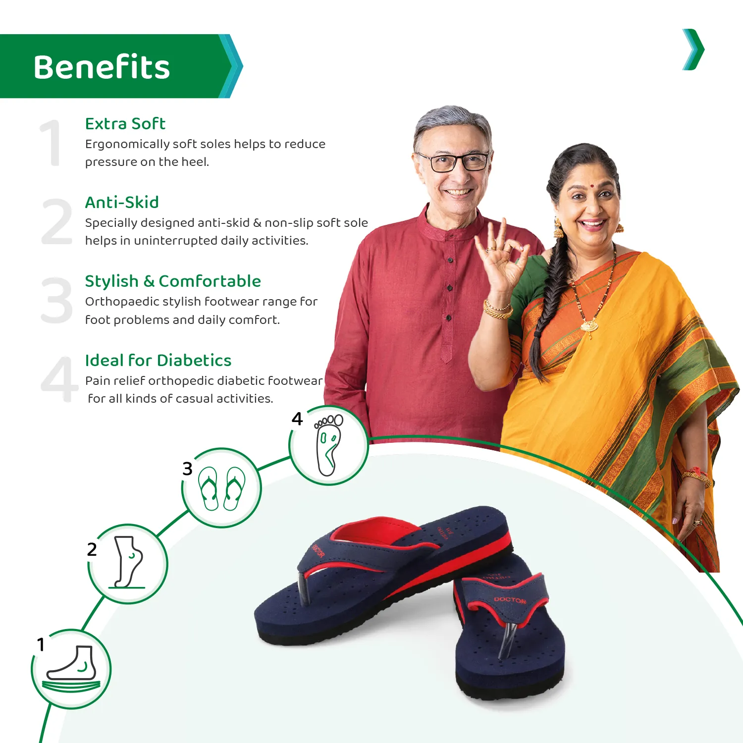 ORTHO JOY Doctor Orthopedic Soft Slippers For Ladies