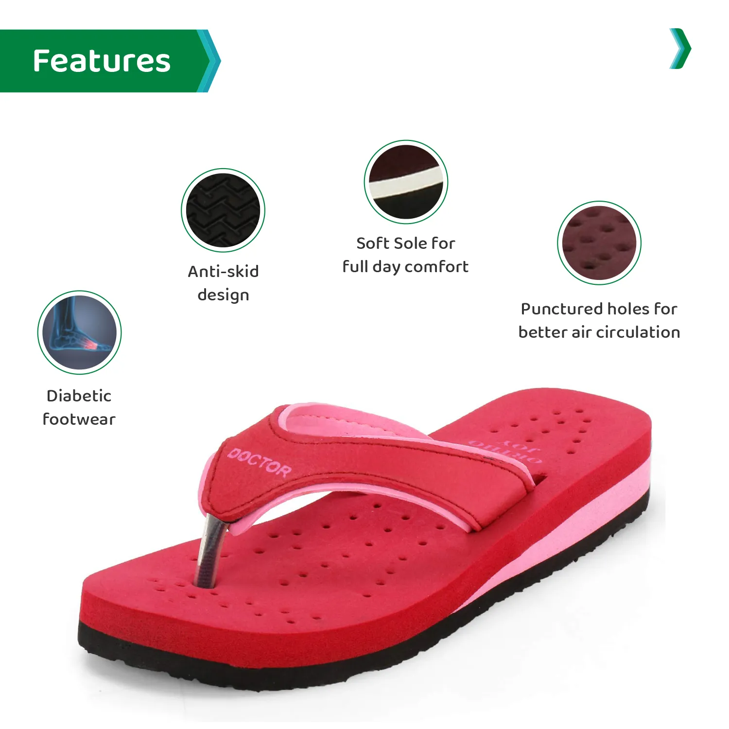 ORTHO JOY Doctor Orthopedic Soft Slippers For Ladies
