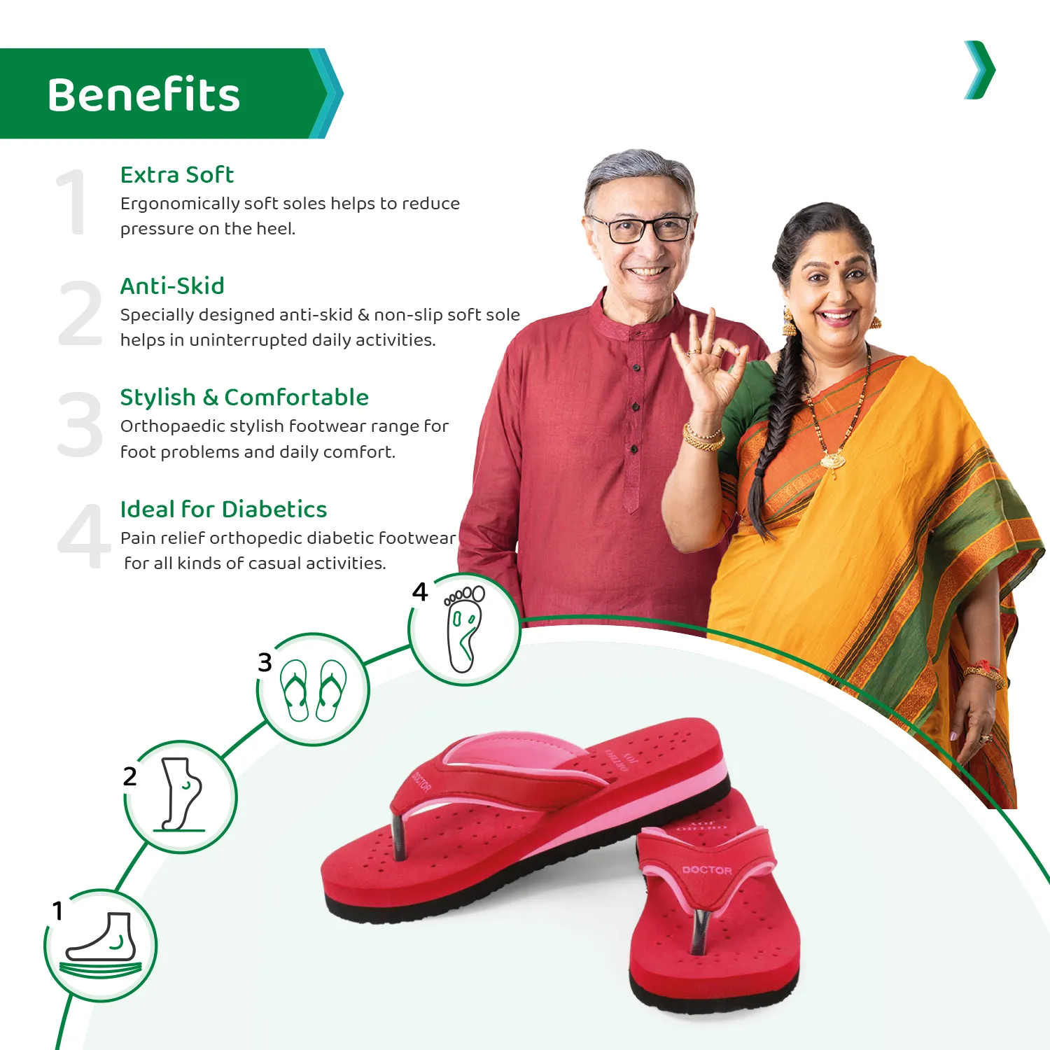 ORTHO JOY Doctor Orthopedic Soft Slippers For Ladies