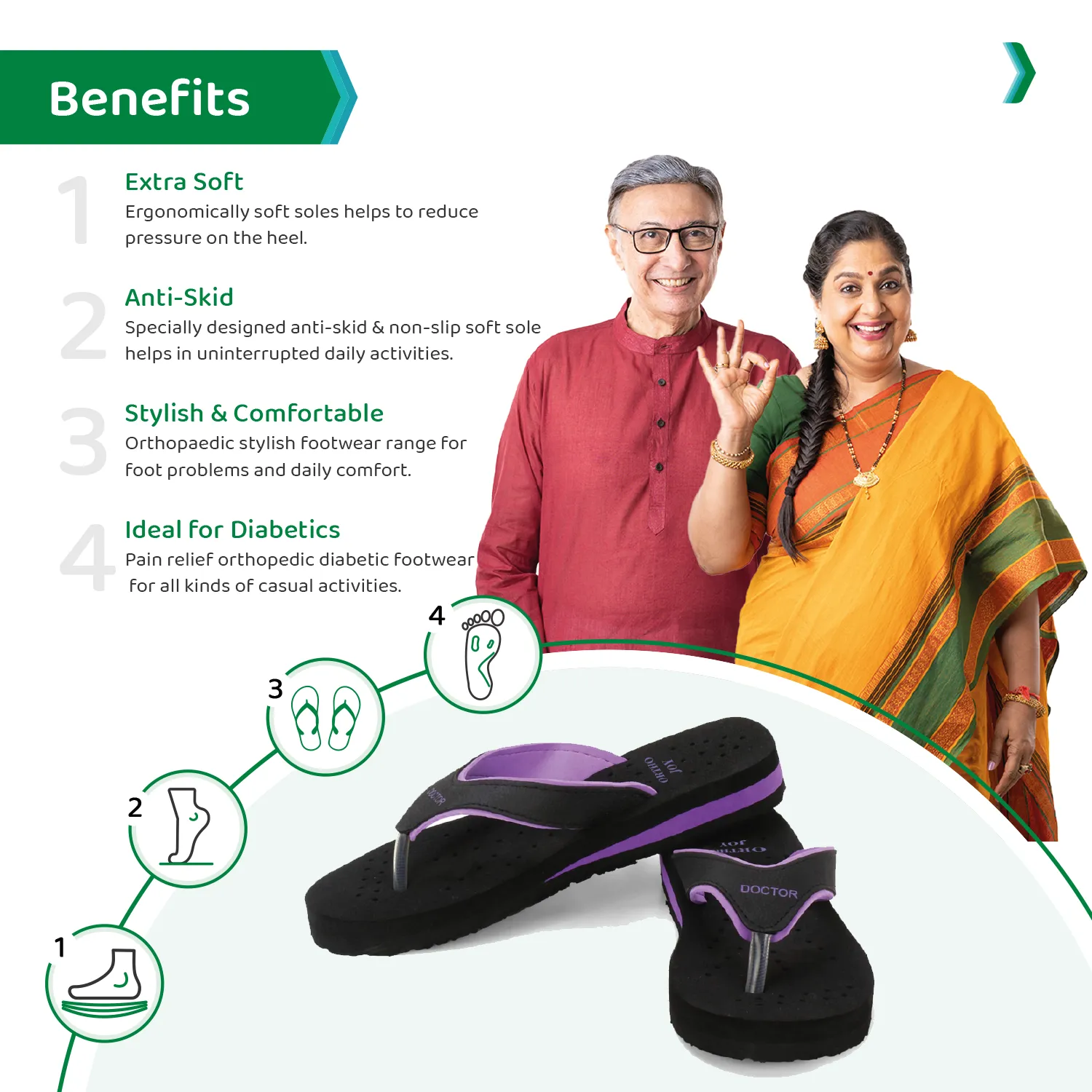 ORTHO JOY Doctor Orthopedic Soft Slippers For Ladies