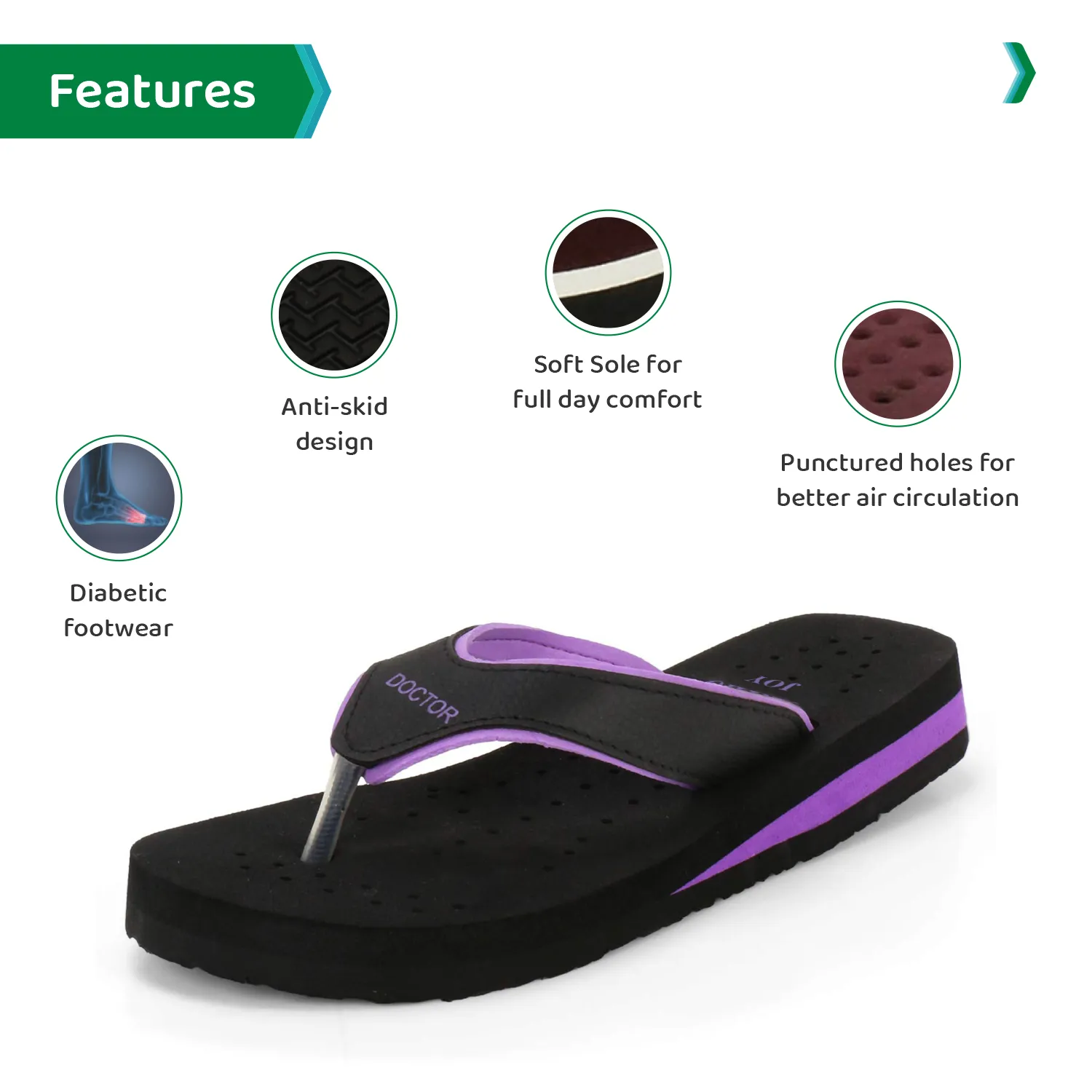 ORTHO JOY Doctor Orthopedic Soft Slippers For Ladies