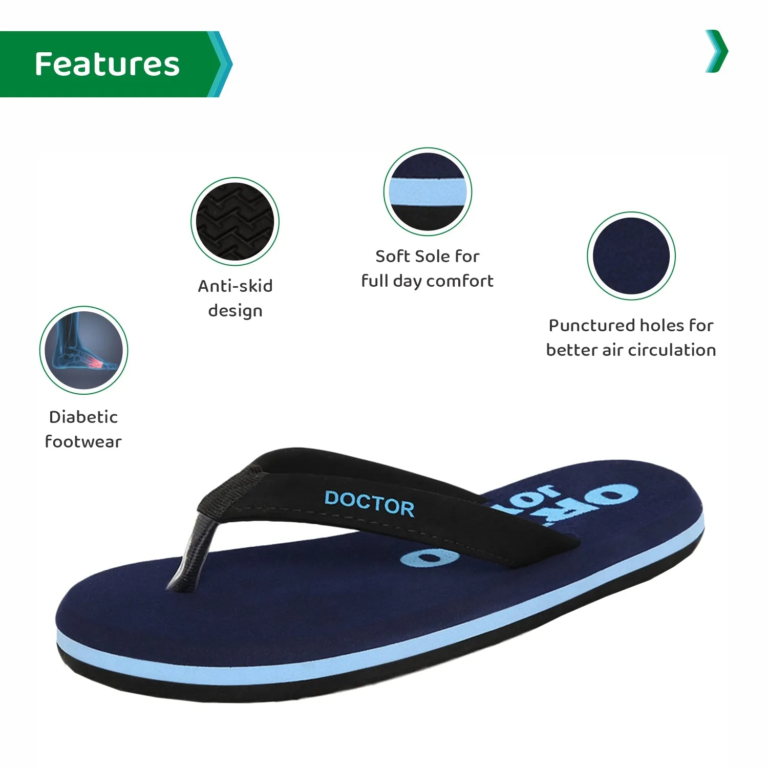 ORTHOJOY Diabetic Super Fit Doctor Slipper for men
