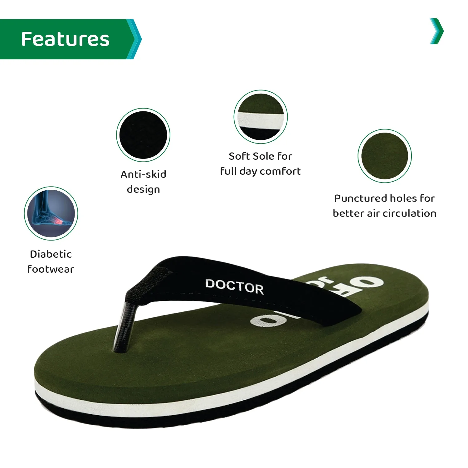 ORTHOJOY Diabetic Super Fit Doctor Slipper for men