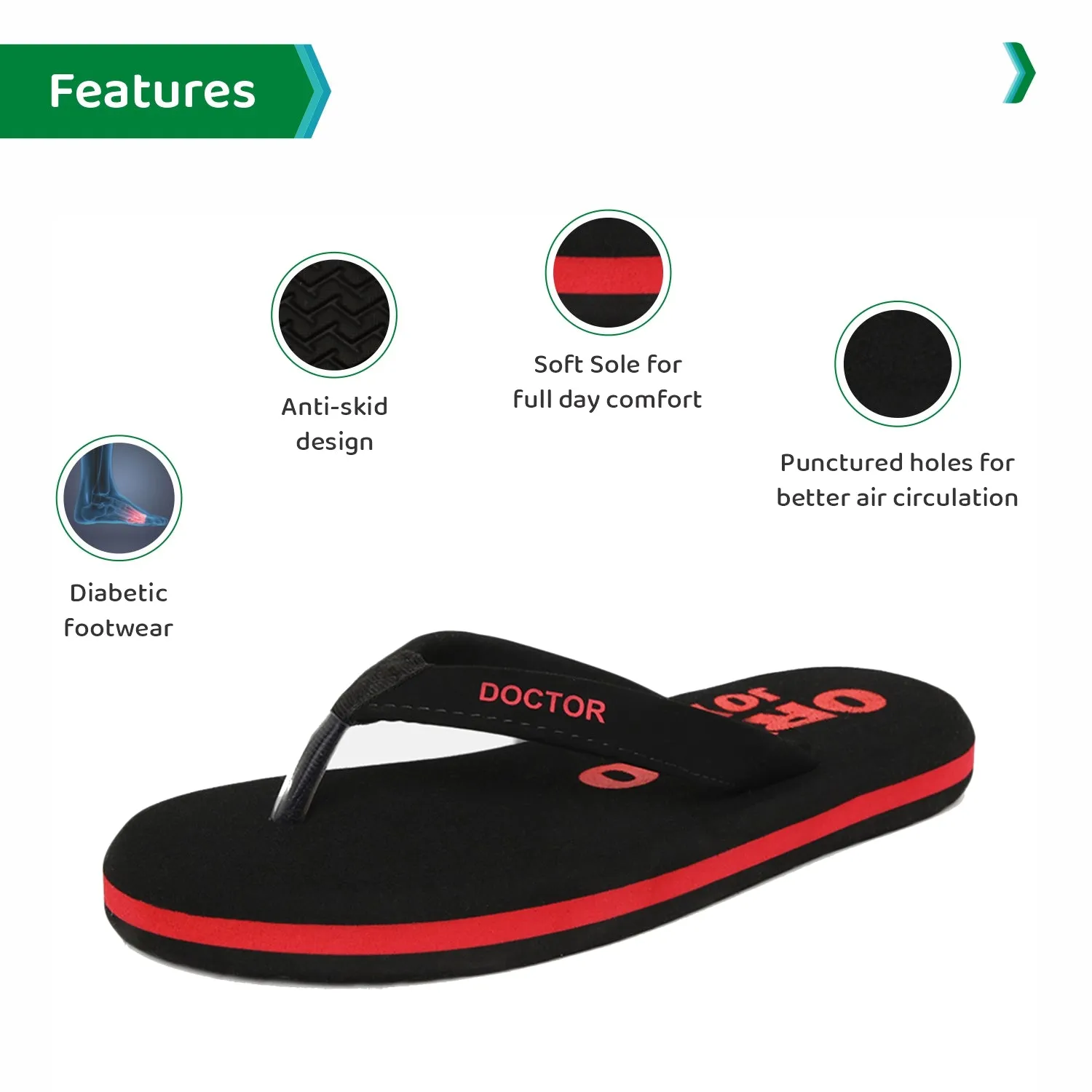 ORTHOJOY Diabetic Super Fit Doctor Slipper for men