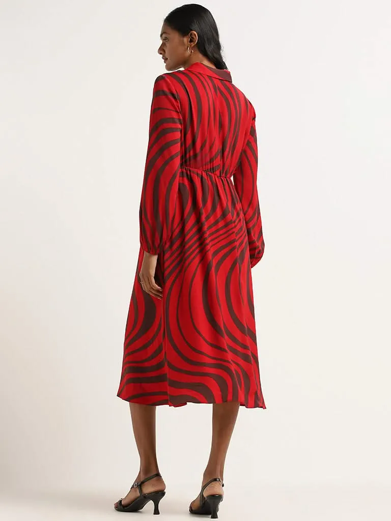 Wardrobe Red Midi Dress